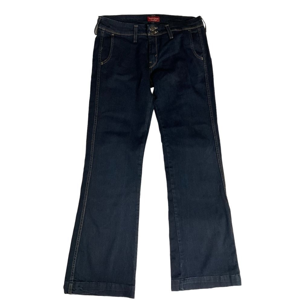 Levi's Women's 545 Flared & Wide Leg Jeans‎ Size 10 Medium Dark Wash Blue Denim